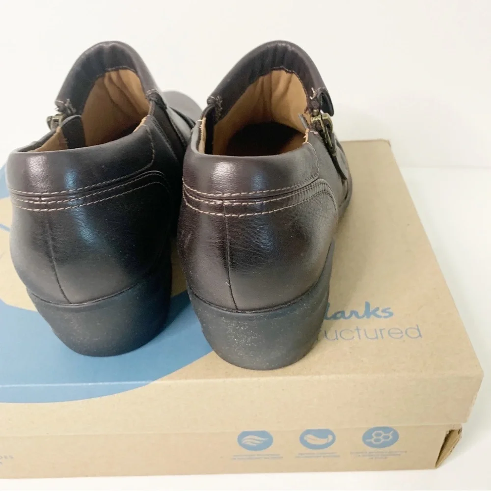 Clarks Women's Rosely Lo - Dark Brown Leather, Size 7.5 M